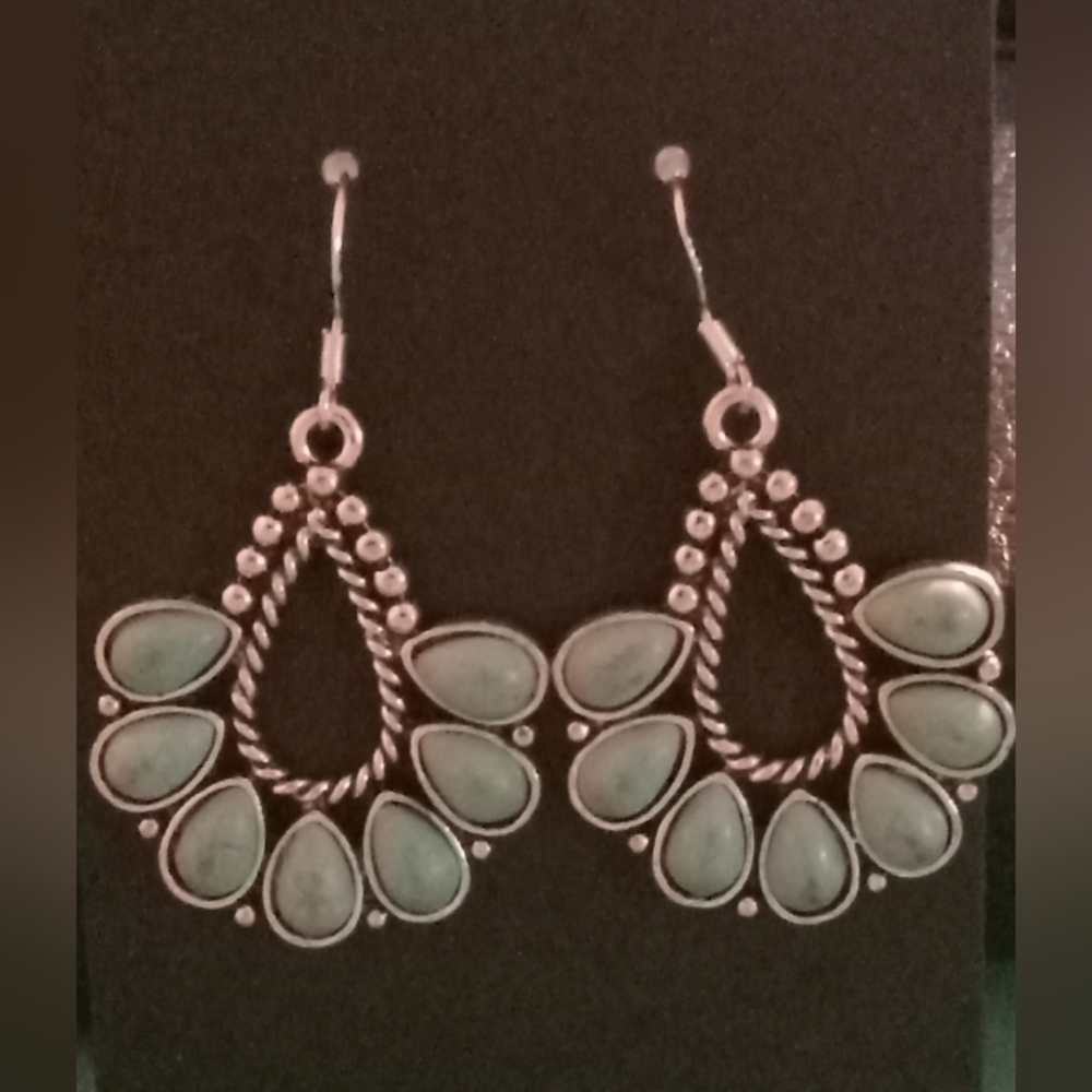 Elegant Silver and Turquoise Earrings